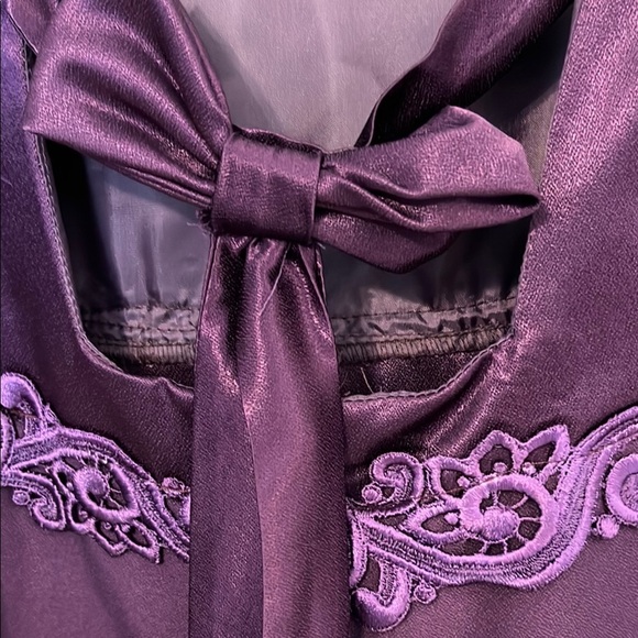 Vintage Elegant Purple Women’s Short Sleeve Maxi Dress Size 16 - Picture 7 of 8